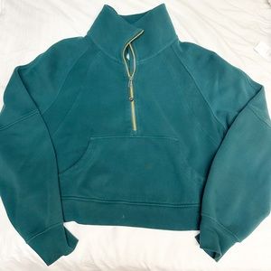 Scuba Oversized Funnel-Neck Half Zip - storm teal